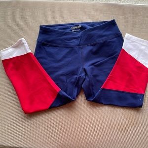 Reebok red white and blue cropped leggings